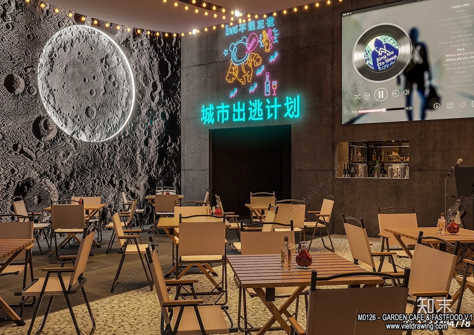 Garden Coffee Shop - Fastfood - 3D Models - 076