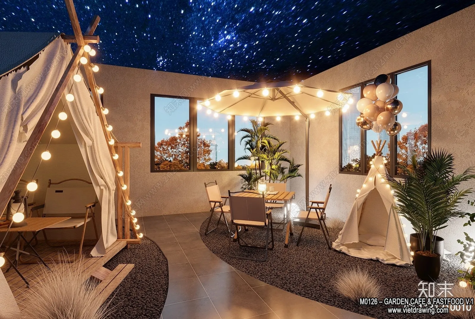 Garden Coffee Shop - Fastfood - 3D Models - 077