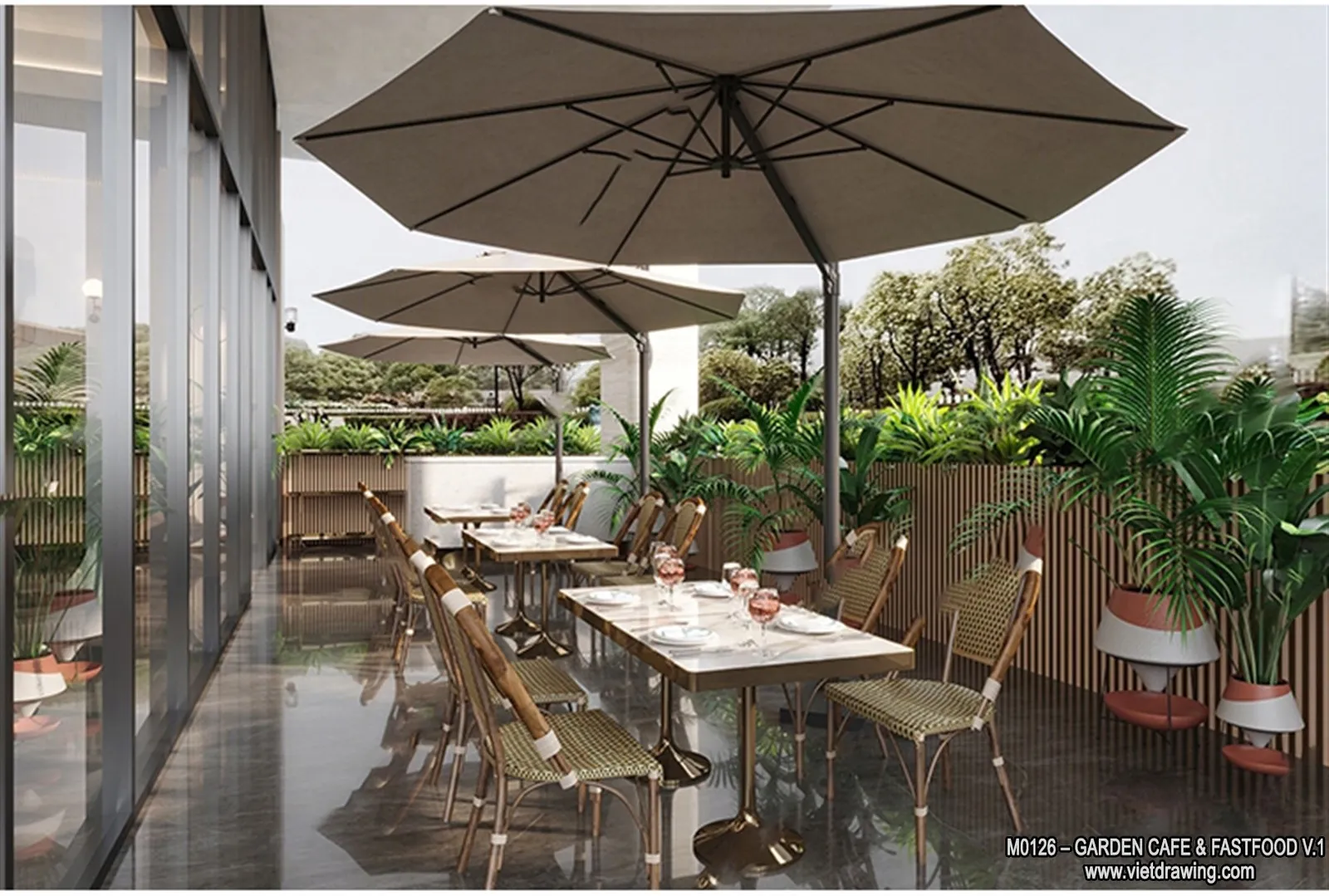 Garden Coffee Shop - Fastfood - 3D Models - 078