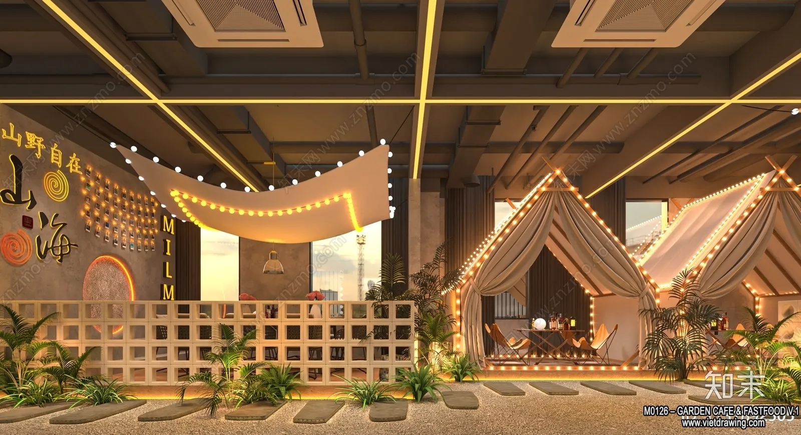 Garden Coffee Shop - Fastfood - 3D Models - 079