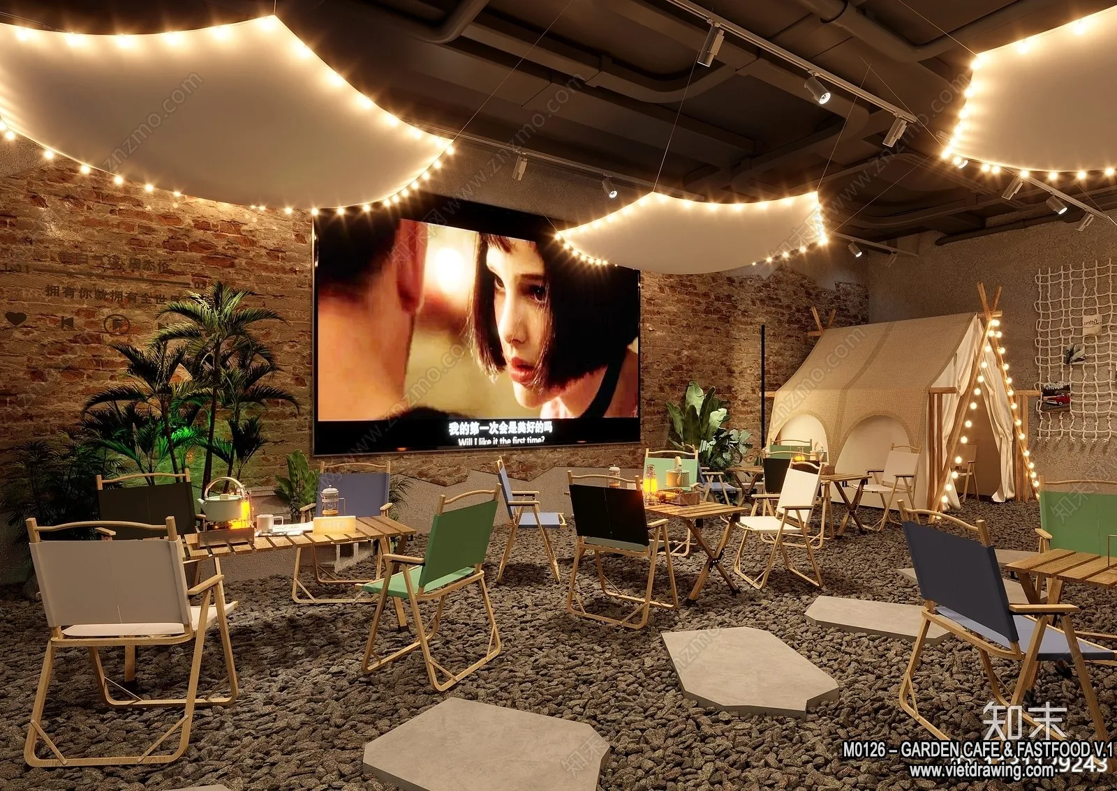 Garden Coffee Shop - Fastfood - 3D Models - 080