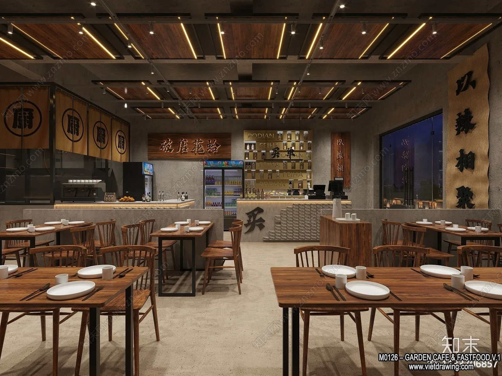 Garden Coffee Shop - Fastfood - 3D Models - 082