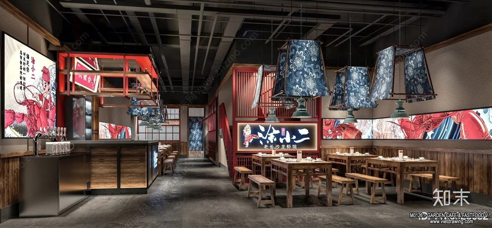 Garden Coffee Shop - Fastfood - 3D Models - 083