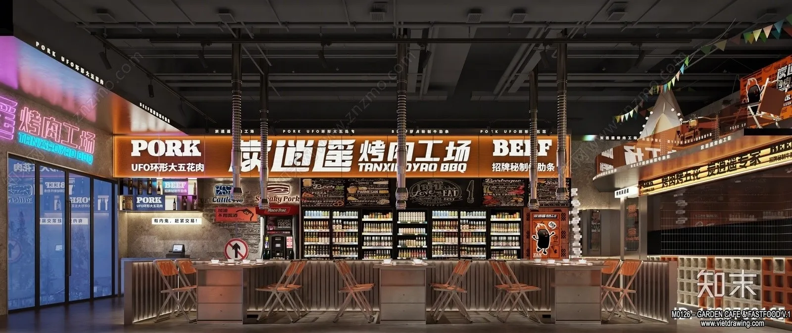 Garden Coffee Shop - Fastfood - 3D Models - 088