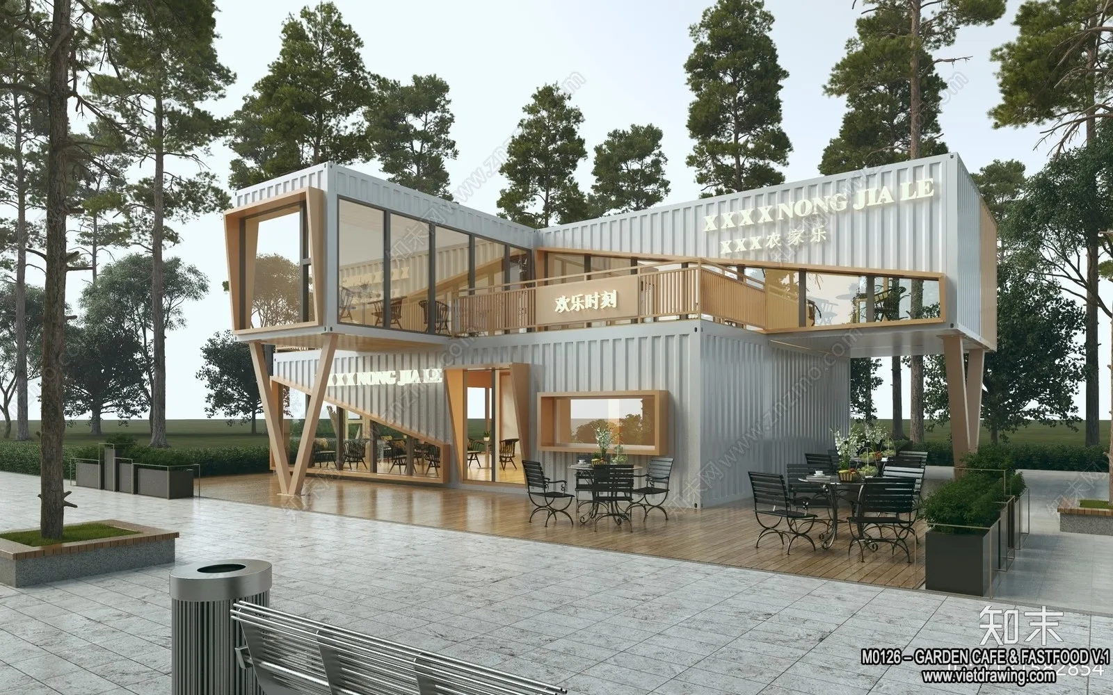 Garden Coffee Shop - Fastfood - 3D Models - 089