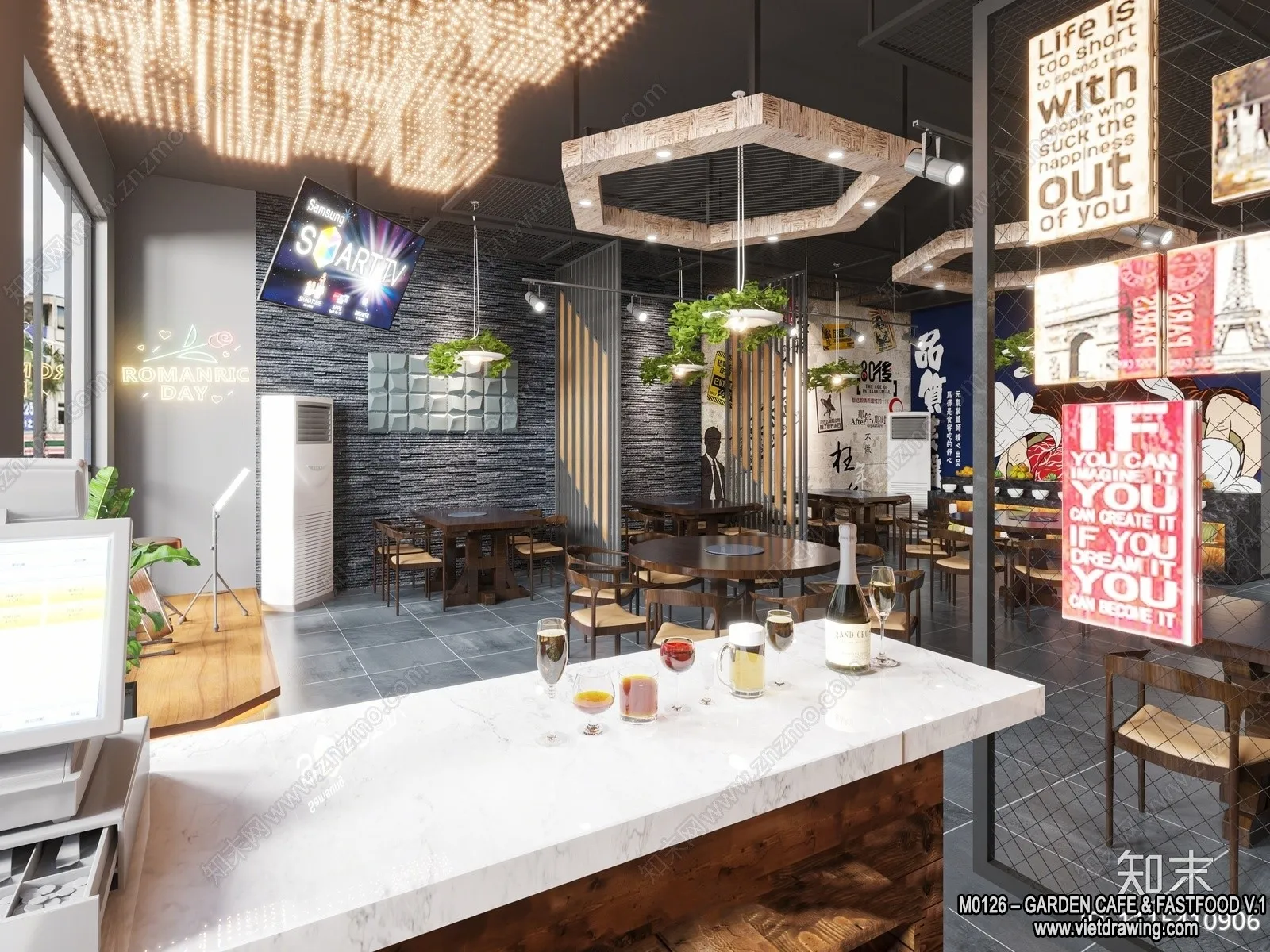 Garden Coffee Shop - Fastfood - 3D Models - 090
