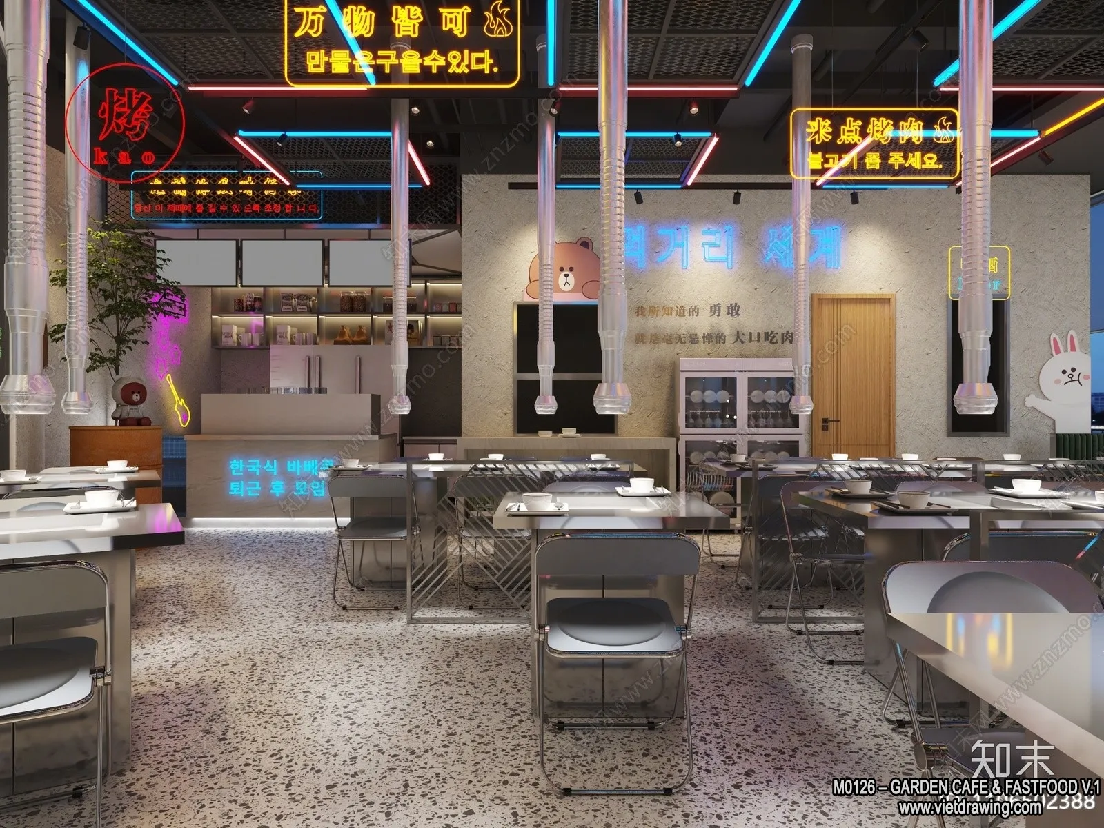 Garden Coffee Shop - Fastfood - 3D Models - 091