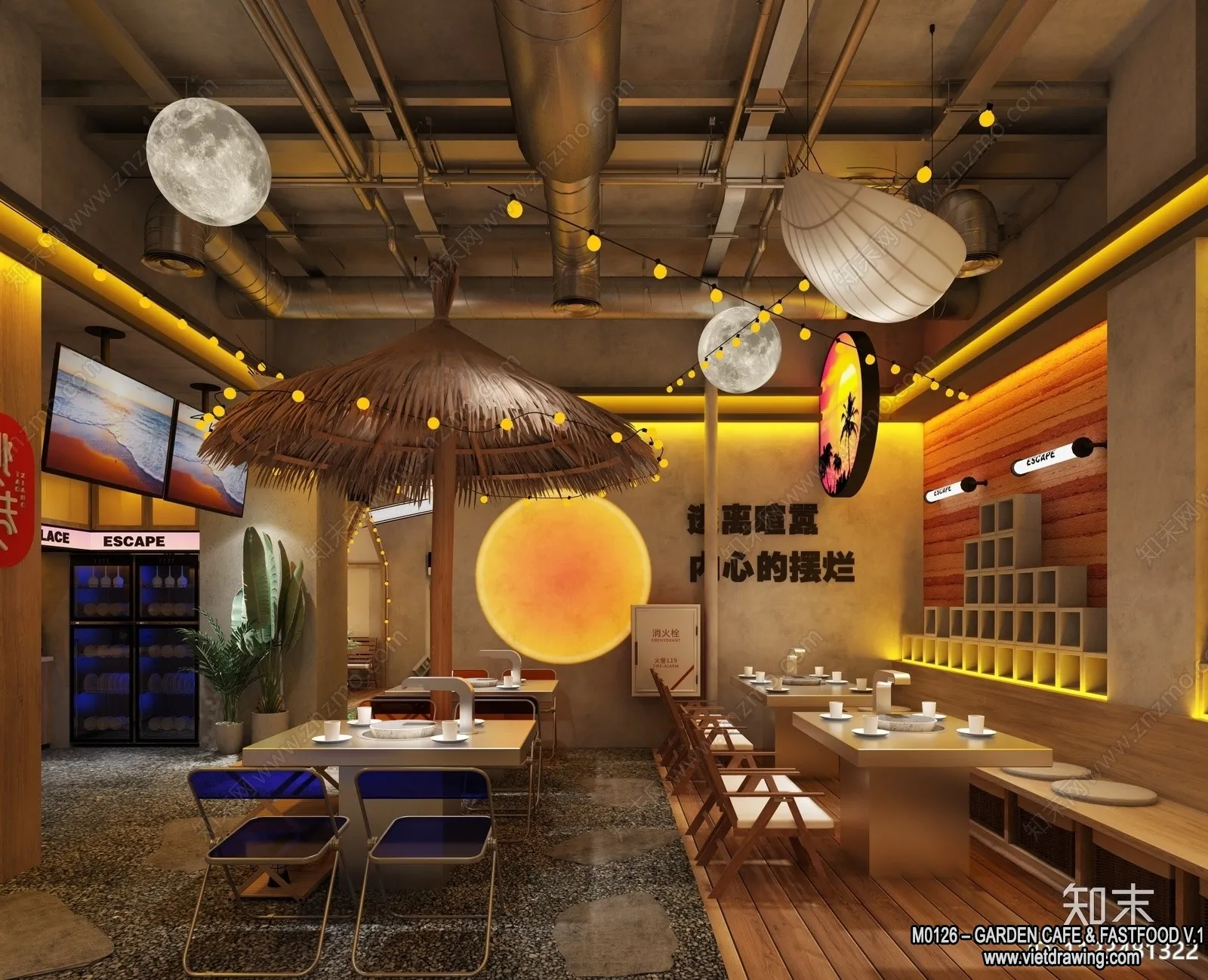 Garden Coffee Shop - Fastfood - 3D Models - 095