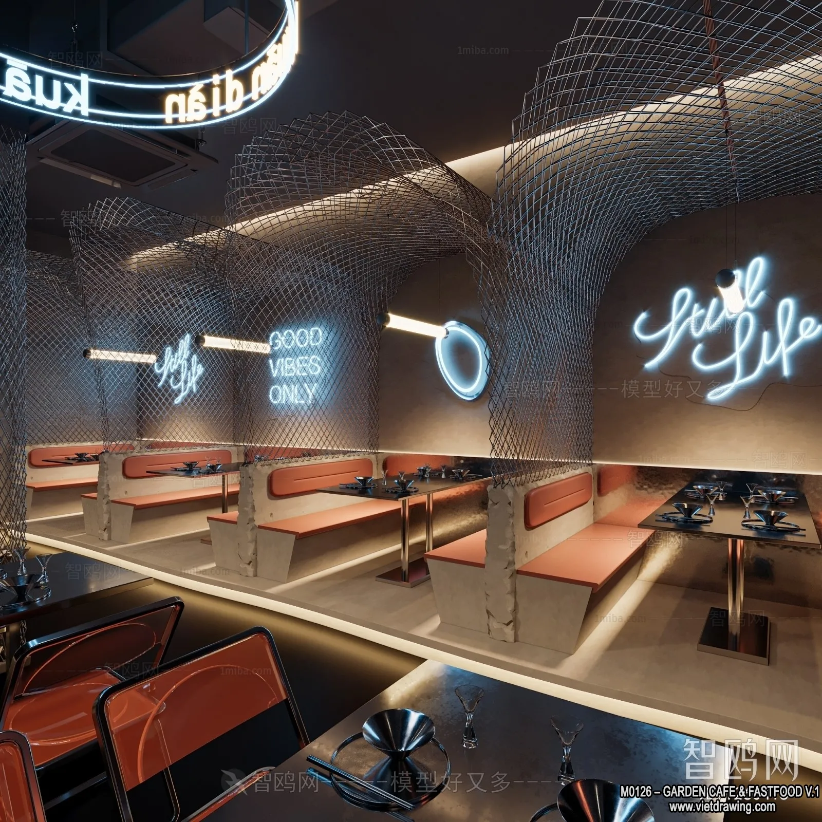 Garden Coffee Shop - Fastfood - 3D Models - 096