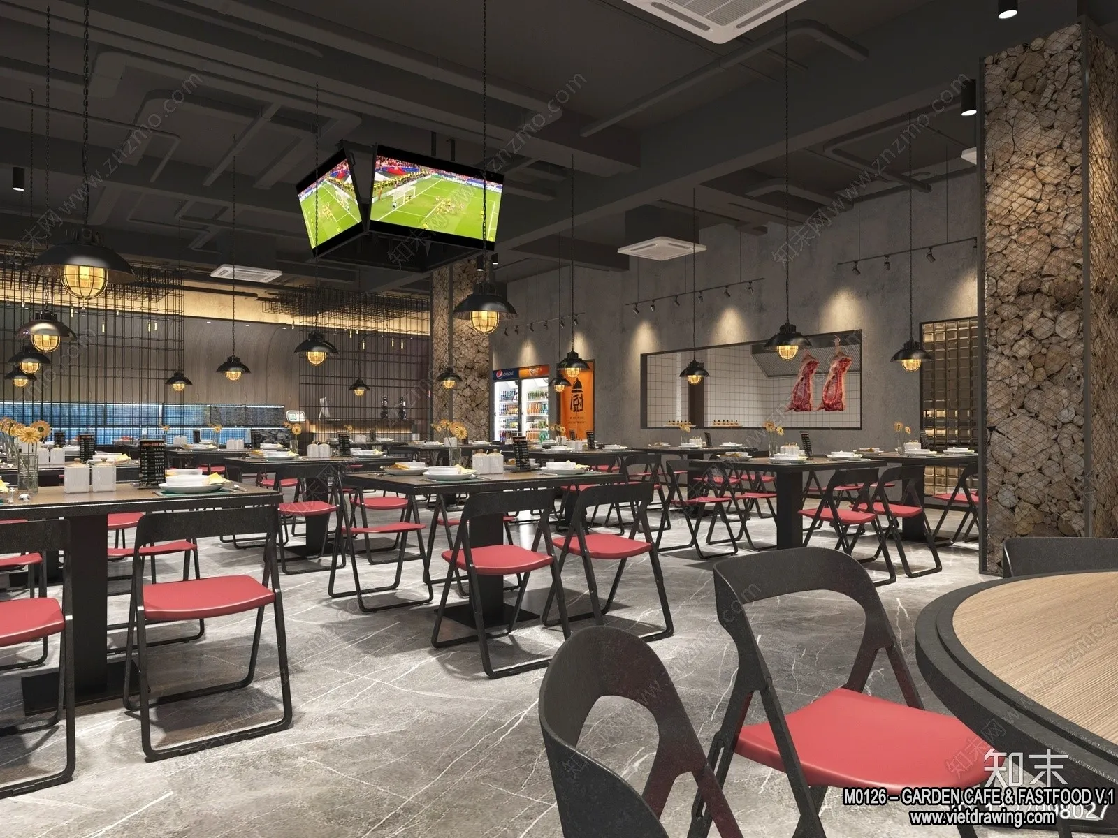 Garden Coffee Shop - Fastfood - 3D Models - 098