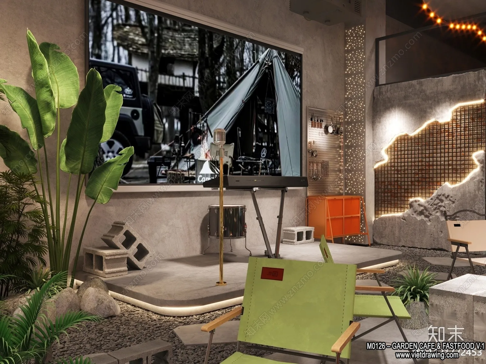 Garden Coffee Shop - Fastfood - 3D Models - 099