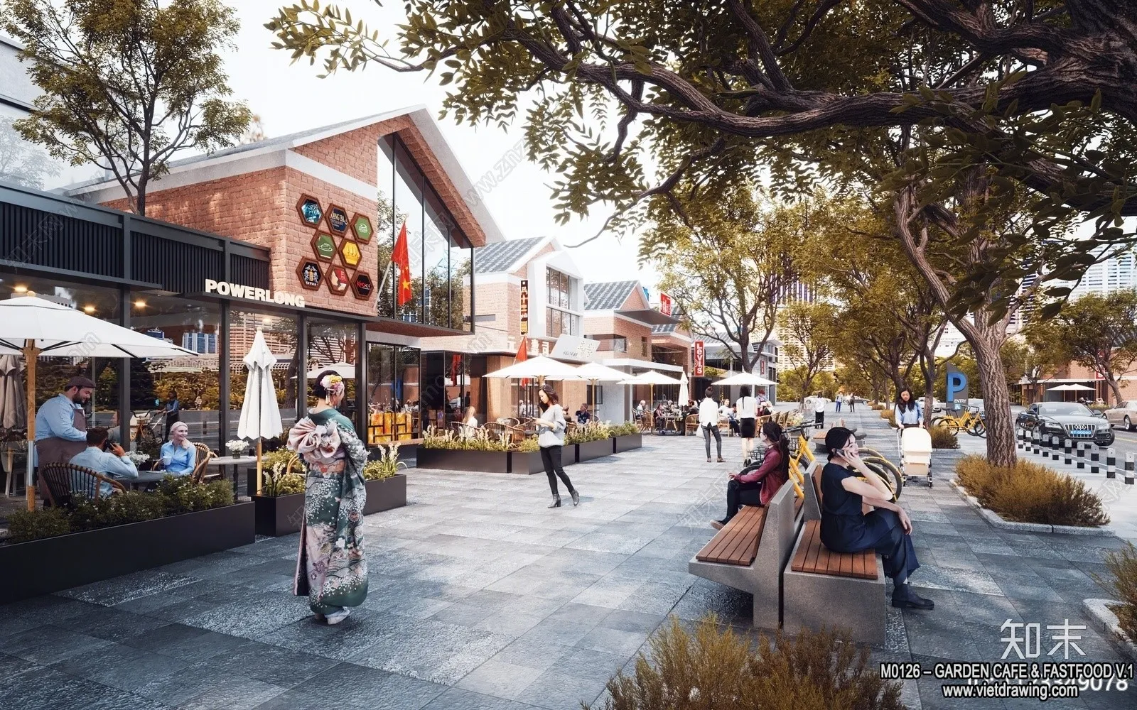 Garden Coffee Shop - Fastfood - 3D Models - 100