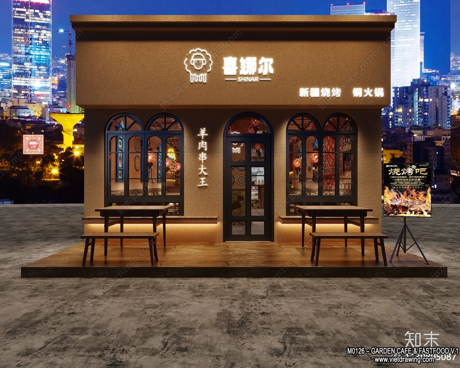 Garden Coffee Shop - Fastfood - 3D Models - 104
