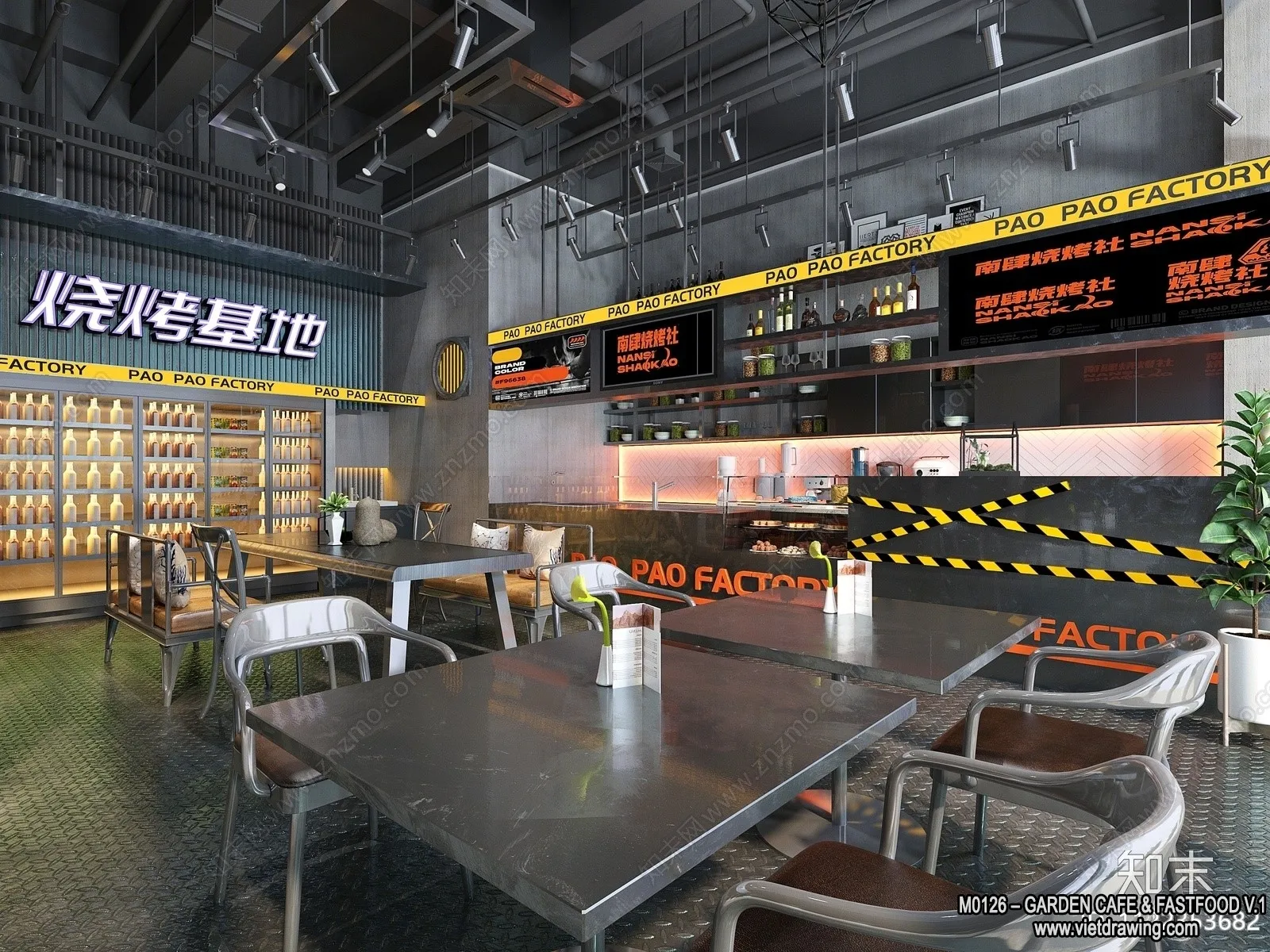Garden Coffee Shop - Fastfood - 3D Models - 105