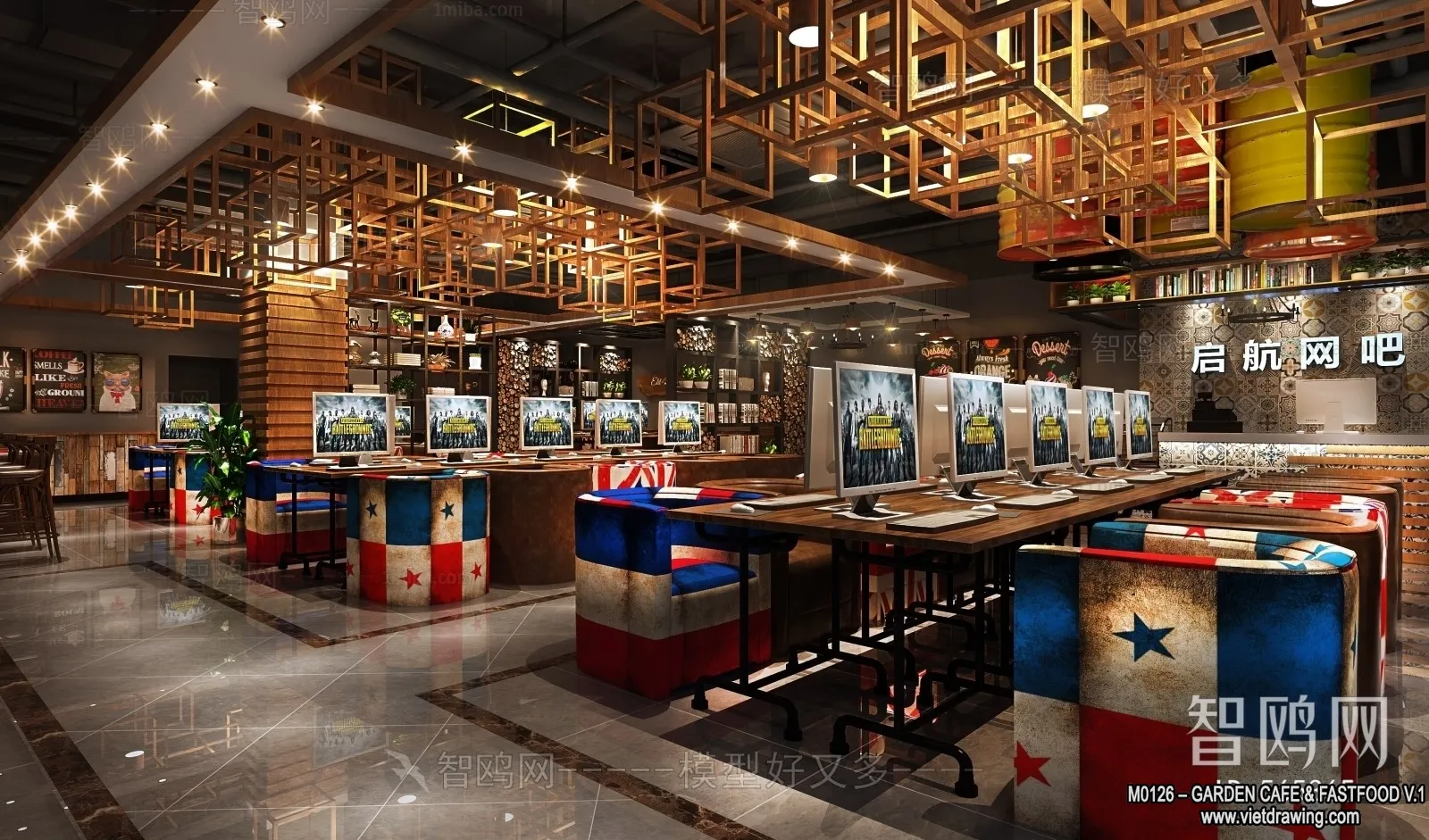 Garden Coffee Shop - Fastfood - 3D Models - 108