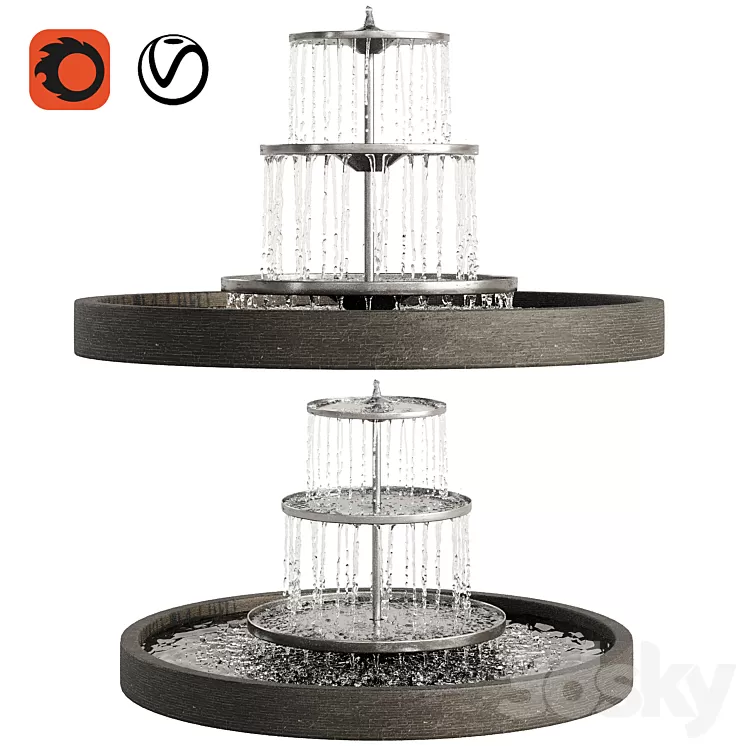 Garden Fountains 03 3D Model