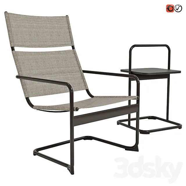Garden furniture Ikea HUSARE table and chair 3D Model