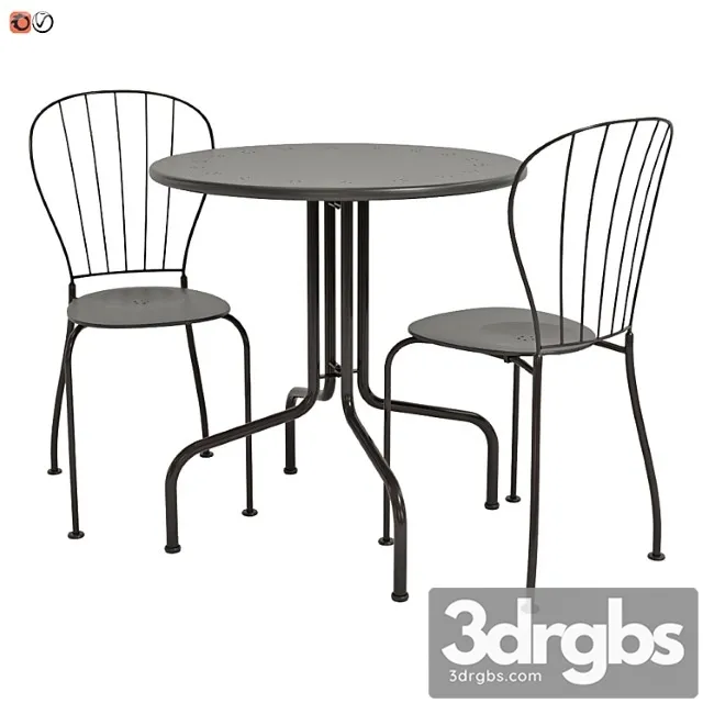 Garden furniture ikea lekke table and chair 2 3D Model Free