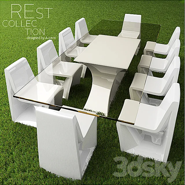 Garden furniture REst collection 3D Model