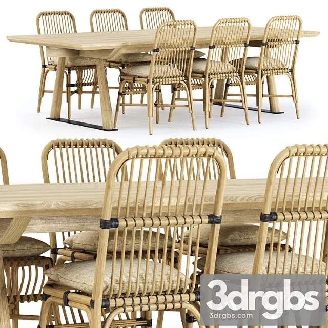 Garden furniture set 3D Model Free