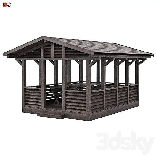 Garden gazebo made of wood 05 Free Download
