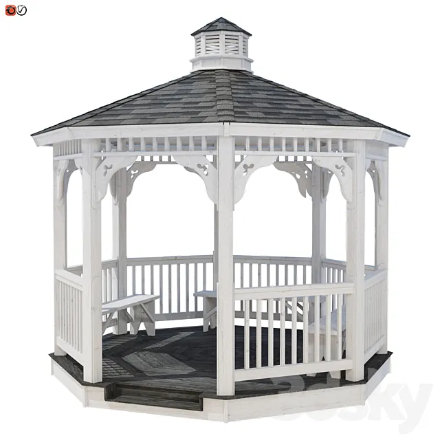 Garden Gazebo made of wood 4 Free Download