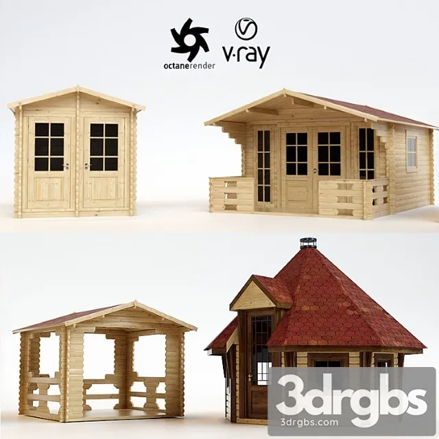 Garden Houses From The Decking 3D Model Free
