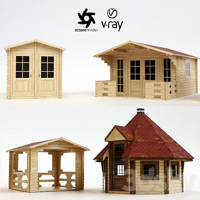 Garden houses from the decking 3DModel