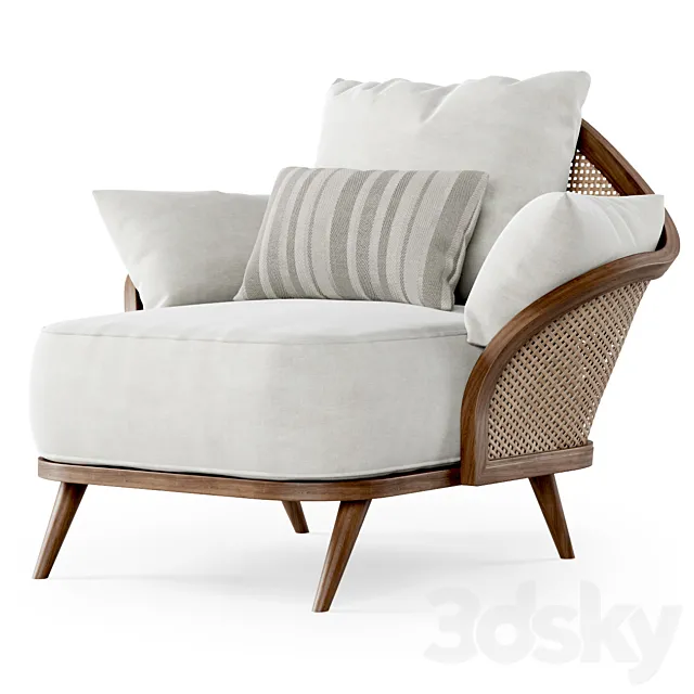 Garden lounge armchair WML _ Rattan armchair 3DModel