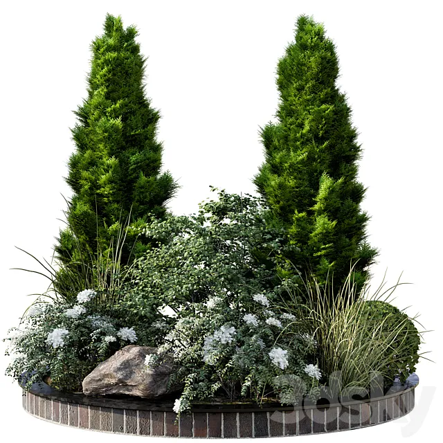 Garden plant set 04 3DModel