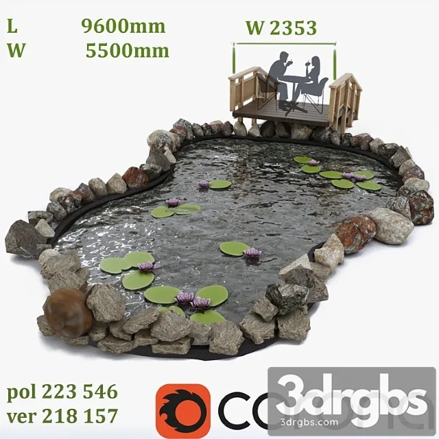 Garden Pond 3D Model Free