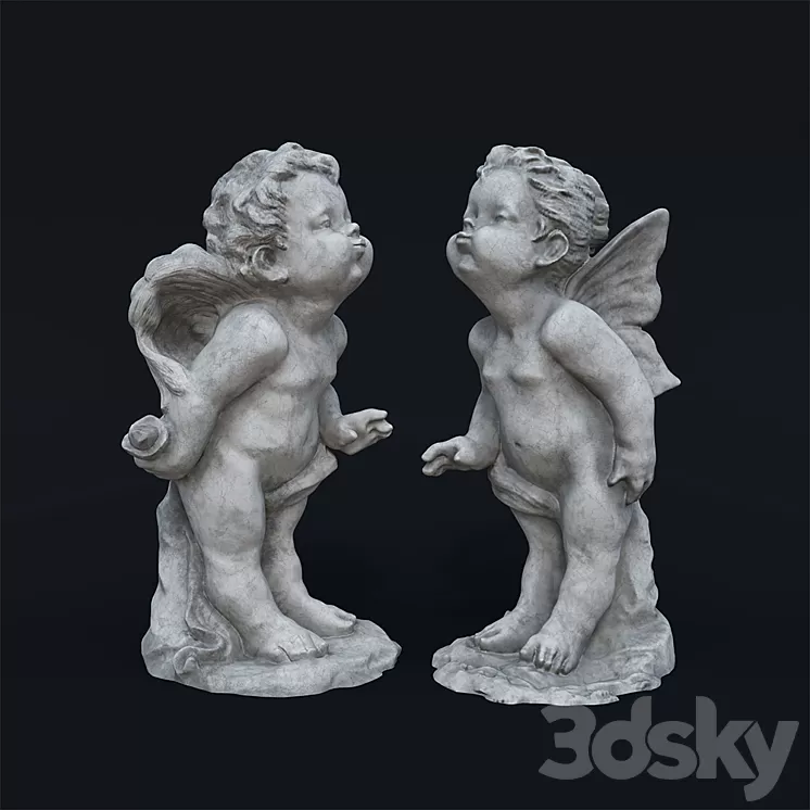 "Garden Sculpture ""Angel's Kiss""" 3D Model