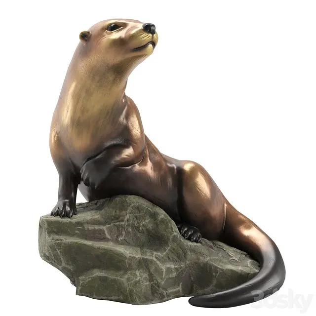 Garden sculpture Otter 3D Model