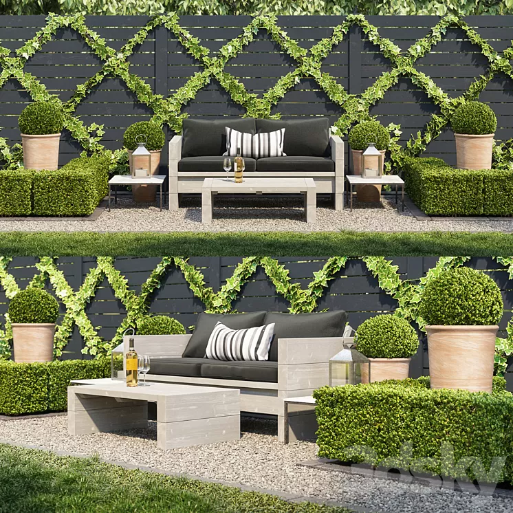 Garden seating area 3D Model