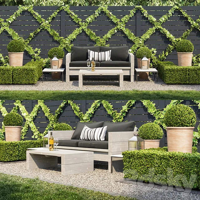 Garden seating area 3DModel