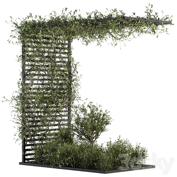 Garden set ivy and Bush - Garden Set 13 3D Model