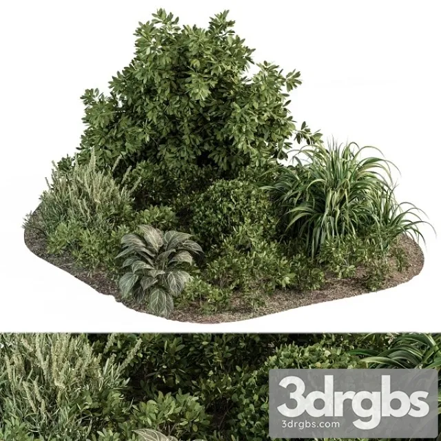 Garden Set Ivy and Bush Garden Set 20 3D Model Free