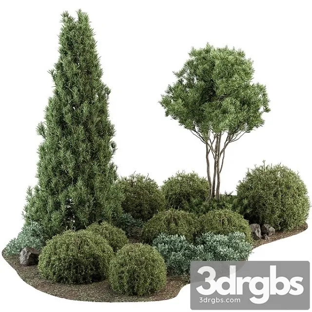Garden Set Topiary 3D Model Free