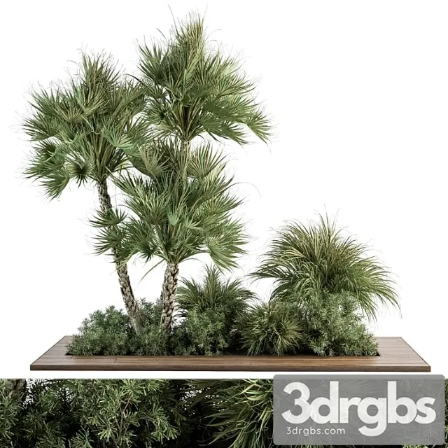 Garden Set Tropical Plants Outdoor Plants Set 369 3D Model Free