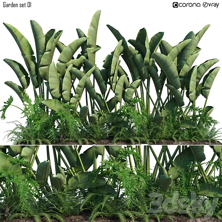 Garden set_01 3D Model