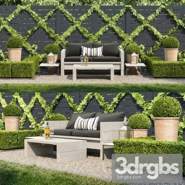 Garden Sitting Area 3D Model Free