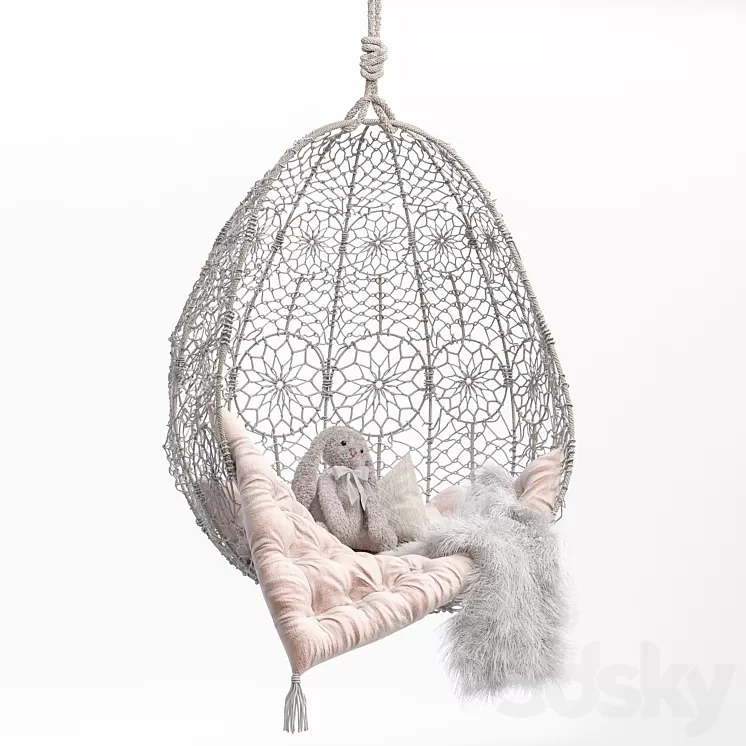 Garden swing Knotted Melati Hanging Chair 3D Model