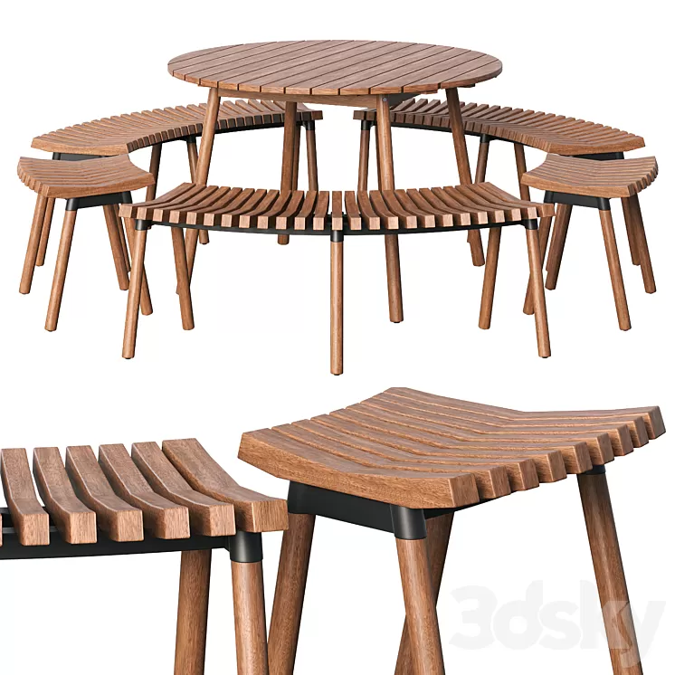 Garden_table_chair_OVERALLT 3D Model