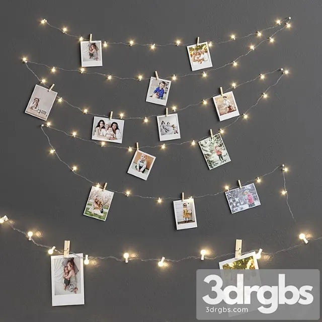 Garland and Photos 3D Model Free