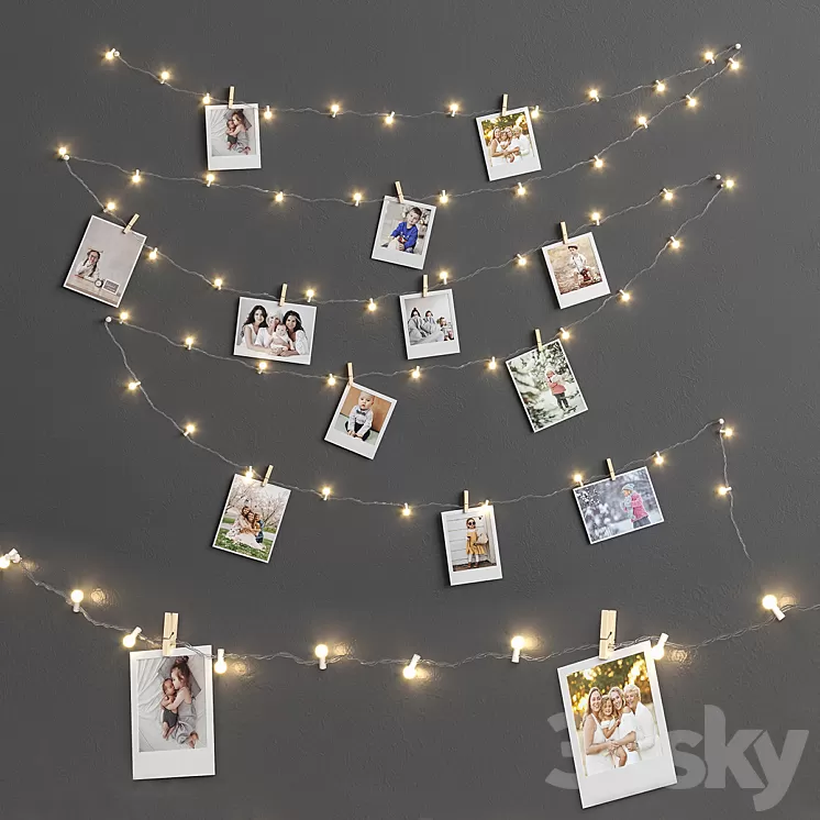 Garland and photos 3D Model
