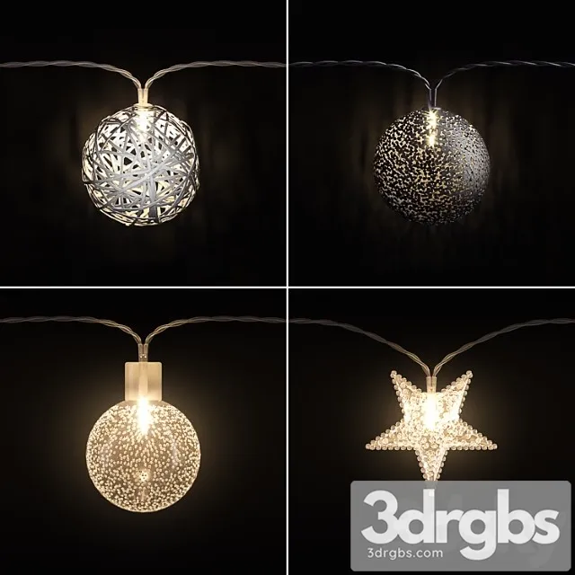Garland lights set 3 3D Model Free