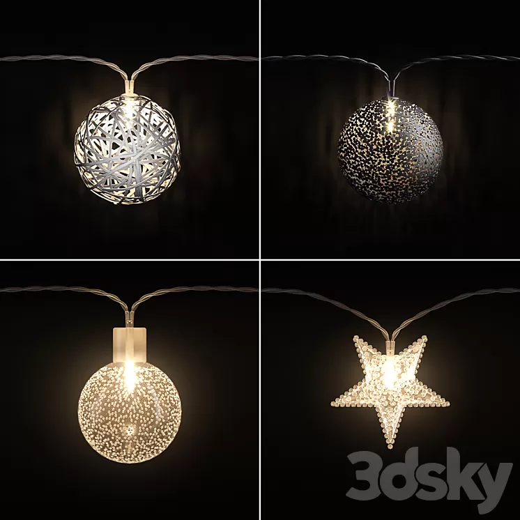 Garland lights set 3 3D Model