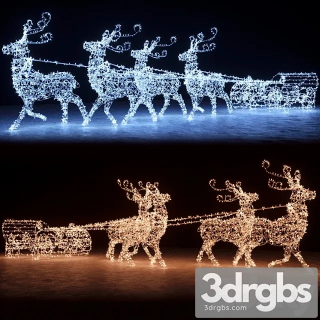 Garland with reindeer from garlands 3D Model Download