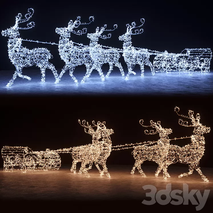 Garland with reindeer from garlands 3D Model