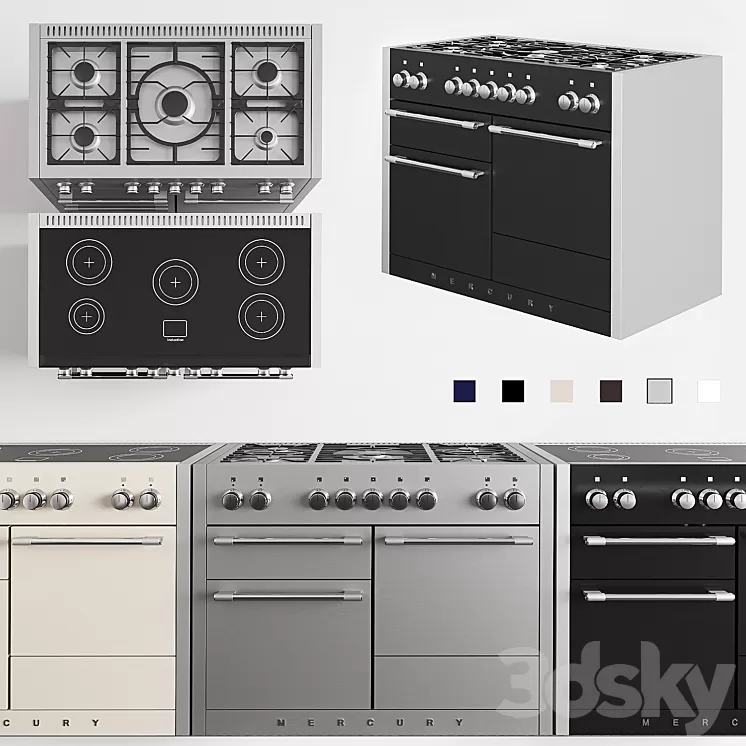 Gas and electric stove AGA Mercury 3D Model